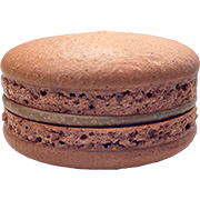 Macaron artesanal de chocolate con leche suave y cremoso de Maison Lefebvre.