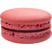 Macaron artesanal de frambuesa con mermelada casera.