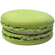 Macaron artesanal de lima y menta fresca con notas cítricas y refrescantes.
