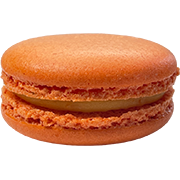 Macaron artesanal de naranja con crema cítrica de Maison Lefebvre en Barcelona.