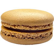 Macaron de speculoos con crema untuosa de galleta tradicional.