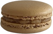 Macaron artesanal de turrón para Navidad de Maison Lefebvre en Barcelona.