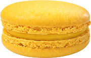 Macaron de maracuyá con crema exótica y ácida de Maison Lefebvre.